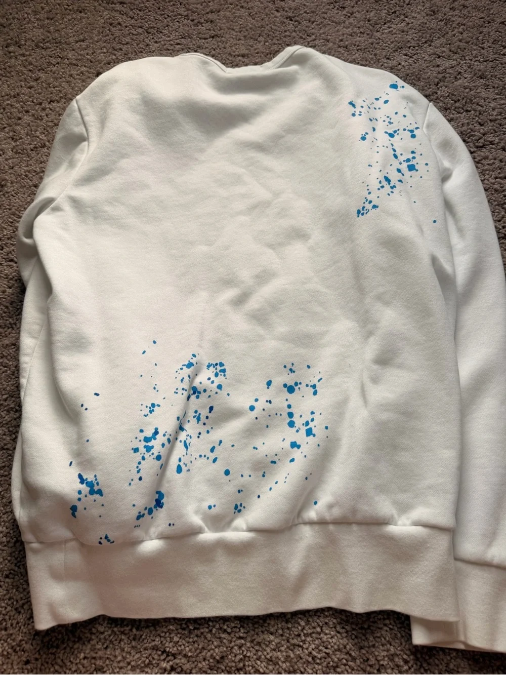 Ralph Lauren White Crewneck Sweatshirt with Multicolor Tie-Dye Logo
